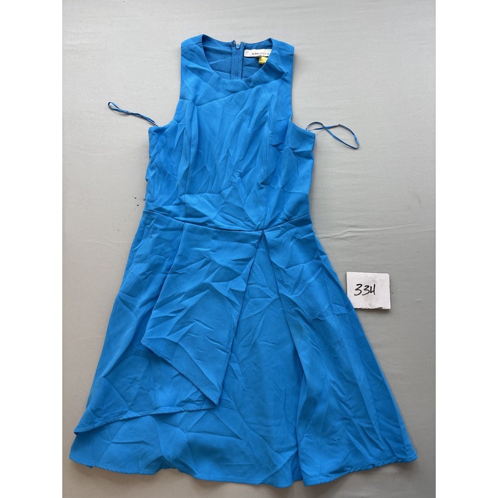 Adelyn Rae Blue Sleeveless A-Line Dress Asymmetric Hem Racerback Size M
